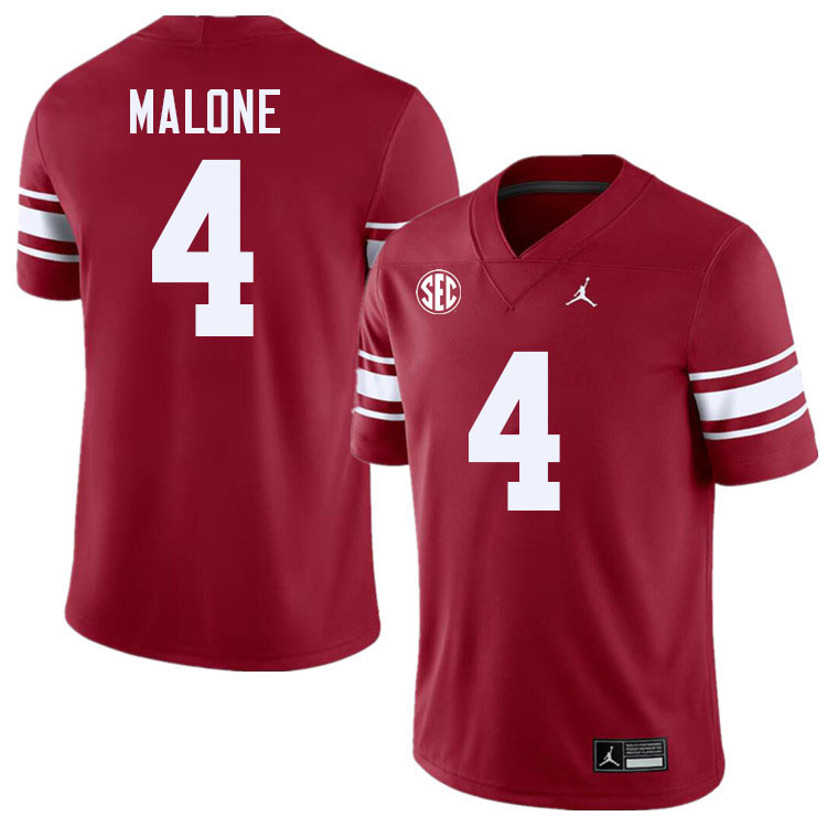 #4 Dez Malone Oklahoma Sooners 2024 SEC Conference College Football Jerseys-Throwback